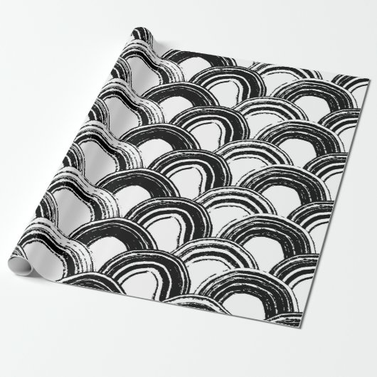  naadloos patroon met droog penseel gebogen str cadeaupapier (Uitgerold)