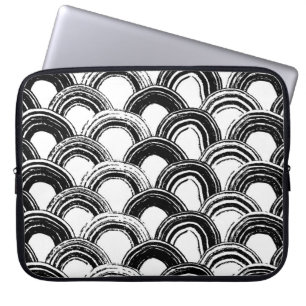  naadloos patroon met droog penseel gebogen str laptop sleeve