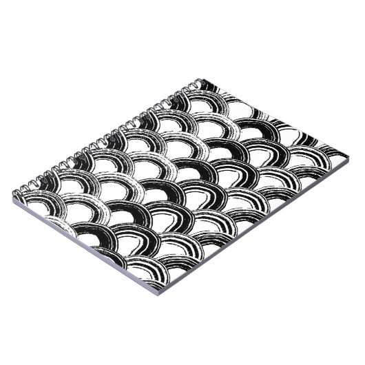 naadloos patroon met droog penseel gebogen str notitieboek (Linkerzijde)