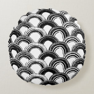 naadloos patroon met droog penseel gebogen str rond kussen