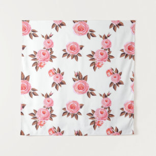 Naadloos patroon met engelse rosesprachtige, zwart wandkleed