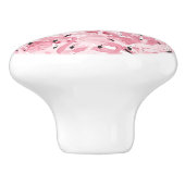 naadloos patroon met exotische roze flamingvogels keramische knop (Zijkant)