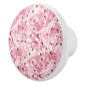 naadloos patroon met exotische roze flamingvogels keramische knop (Rechts)