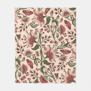 Naadloos patroon met fantasiebloemen, natuurlijke  fleece deken