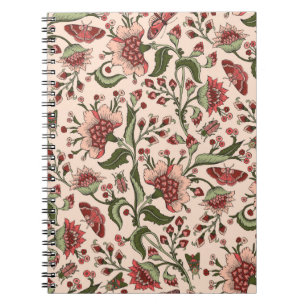 Naadloos patroon met fantasiebloemen, natuurlijke notitieboek