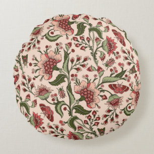 Naadloos patroon met fantasiebloemen, natuurlijke rond kussen