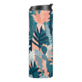 Naadloos patroon met fantasiebloemen, natuurlijke  thermosbeker (Gedraaid links)