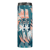 Naadloos patroon met fantasiebloemen, natuurlijke  thermosbeker (Achterkant)