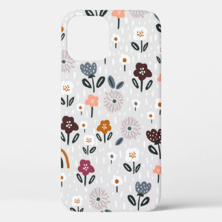 Naadloos patroon met florale regenbogen en handdra iPhone 12 hoesje