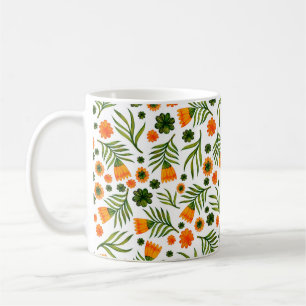 Naadloos patroon met folkkunstbloemen koffiemok
