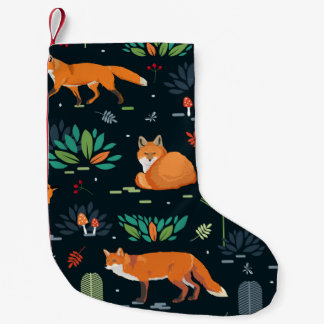 Naadloos patroon met Foxes, bomen, bladeren, padde Kleine Kerstsok