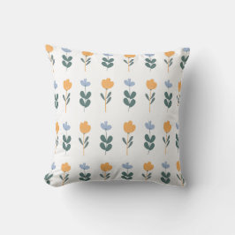 Naadloos patroon met gele en blauwe bloemen kussen