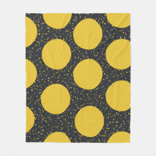 Naadloos patroon met gele poka-punten fleece deken