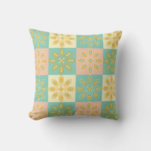 Naadloos patroon met geometrische bloemmotieven kussen