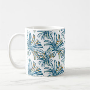Naadloos patroon met gerbera-bloemen.  bac koffiemok