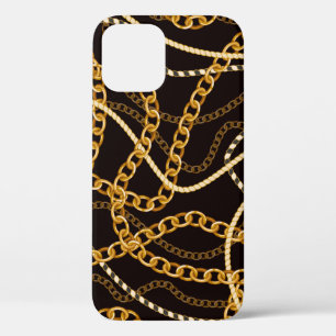 Naadloos patroon met gouden ketens. iPhone 12 hoesje
