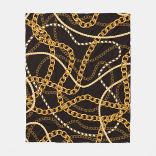 Naadloos patroon met gouden ketens.  fleece deken
