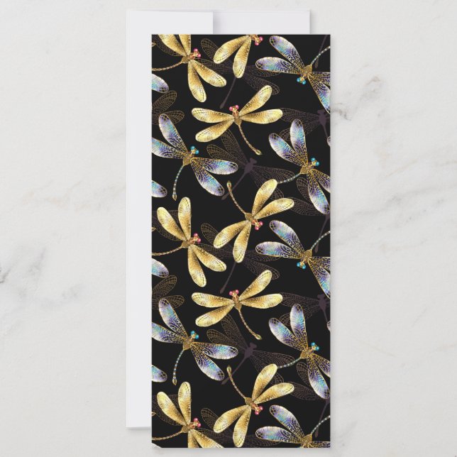 Naadloos patroon met gouden libellen (Voorkant)