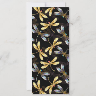 Naadloos patroon met gouden libellen