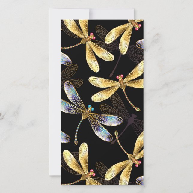 Naadloos patroon met gouden libellen (Voorkant)