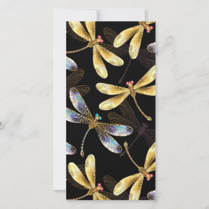 Naadloos patroon met gouden libellen