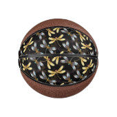 Naadloos patroon met gouden libellen basketbal (Voorkant)