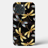 Naadloos patroon met gouden libellen Case-Mate iPhone case (Achterkant)