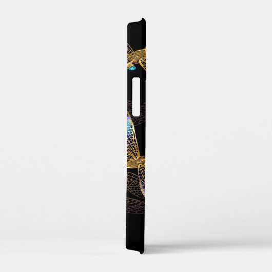 Naadloos patroon met gouden libellen Case-Mate iPhone case (Achterkant / Rechts)