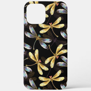 Naadloos patroon met gouden libellen iPhone 12 pro max hoesje
