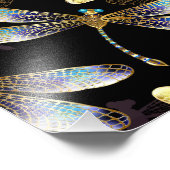 Naadloos patroon met gouden libellen foto afdruk (Hoek)