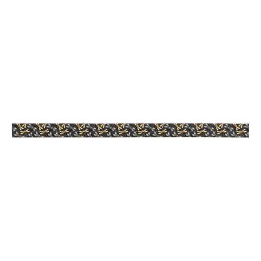 Naadloos patroon met gouden libellen grosgrain lint (Voorkant)