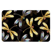 Naadloos patroon met gouden libellen magneet (Horizontaal)