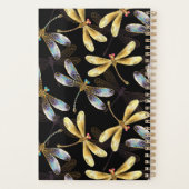 Naadloos patroon met gouden libellen planner (Achterkant)