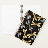 Naadloos patroon met gouden libellen planner (Display)