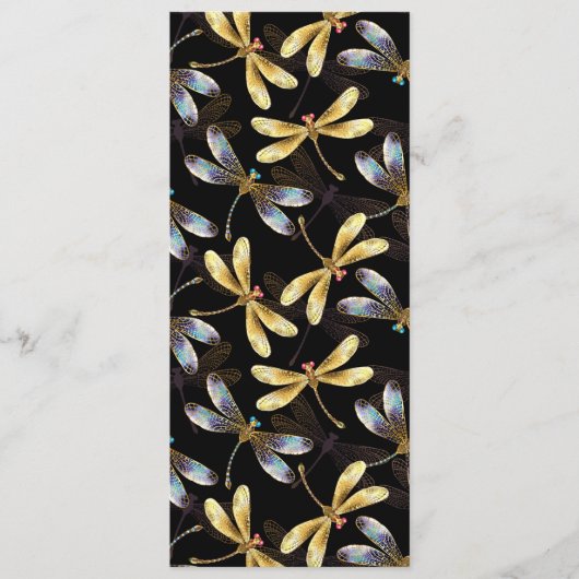 Naadloos patroon met gouden libellen programma (Voorkant)