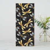 Naadloos patroon met gouden libellen programma (Staand voorkant)