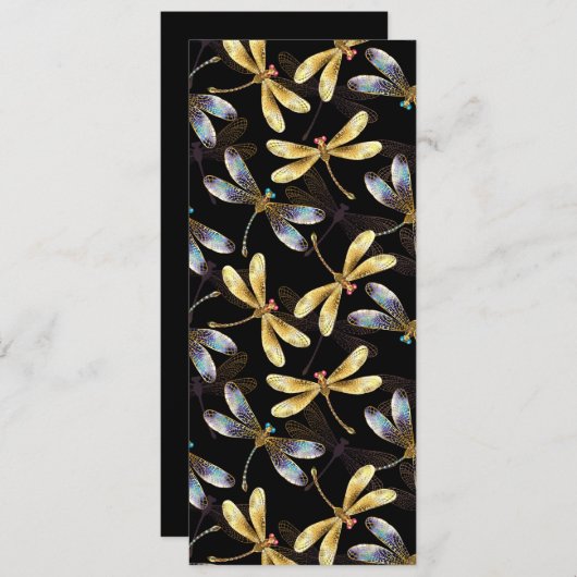 Naadloos patroon met gouden libellen programma (Voorkant / Achterkant)