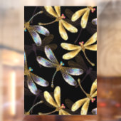 Naadloos patroon met gouden libellen raamsticker (Vel 2)
