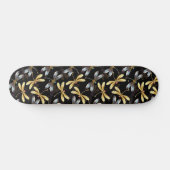 Naadloos patroon met gouden libellen skateboard (Horizontaal)