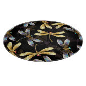 Naadloos patroon met gouden libellen snijplank (Hoek)