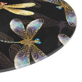 Naadloos patroon met gouden libellen snijplank (Hoek)