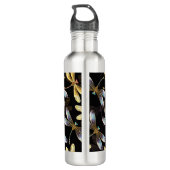 Naadloos patroon met gouden libellen waterfles  (Achterkant)