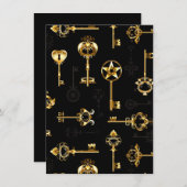 Naadloos patroon met gouden sleutels (Voorkant / Achterkant)