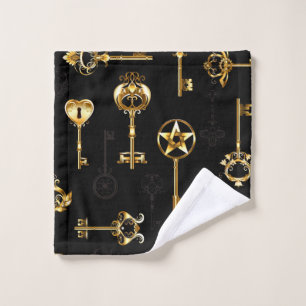 Naadloos patroon met gouden sleutels bad handdoek