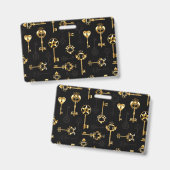 Naadloos patroon met gouden sleutels badge (Voor- en achterkant)