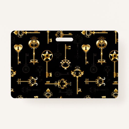 Naadloos patroon met gouden sleutels badge (Voorkant)