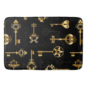 Naadloos patroon met gouden sleutels badmat