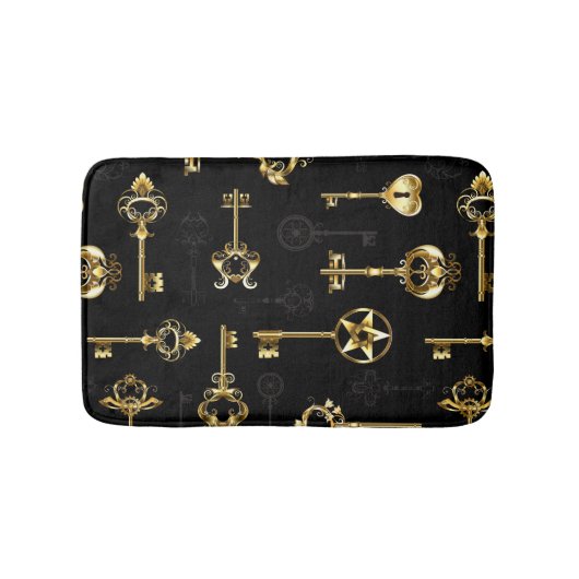Naadloos patroon met gouden sleutels badmat (Voorkant)
