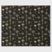 Naadloos patroon met gouden sleutels cadeaupapier (Vlak)