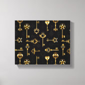 Naadloos patroon met gouden sleutels canvas afdruk (Voorkant)